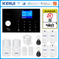 Sistema di Allarme KERUI WIFI GSM con Supporto per 3 Zone Cablate, Allarme Domestico Antifurto Compatibile con Tuya Smart, Sensore PIR 433MHz per Protezione di Sicurezza