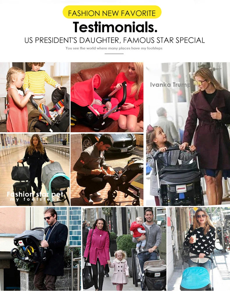 Passeggino 3-in-1 per Neonati, Sistema da Viaggio con Sedile Auto Rimovibile, Telaio in Alluminio Leggero e Ammortizzazione degli Urti, per Bambini da 0 a 4 Anni