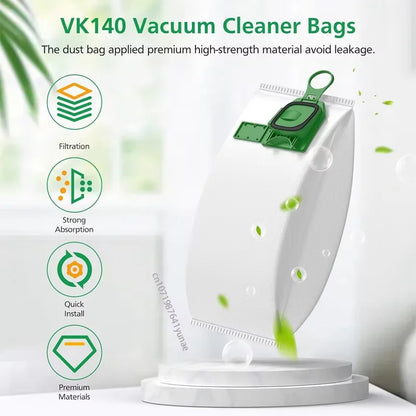 Kit sacchetto per la polvere compatibile per Vorwerk Kobold VK140 VK150 FP140 FP150 sacchetto per aspirapolvere accessori filtri pezzi di ricambio