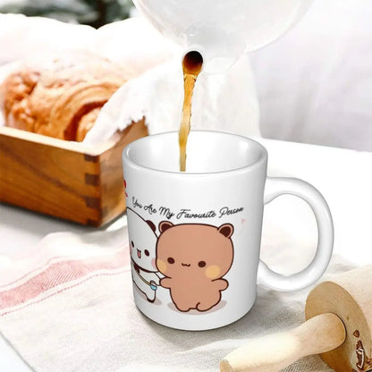 Tazze personalizzate per coppia Bubu Dudu Panda e Brownie Bear Tazza da caffè per tè al latte in ceramica fai-da-te
