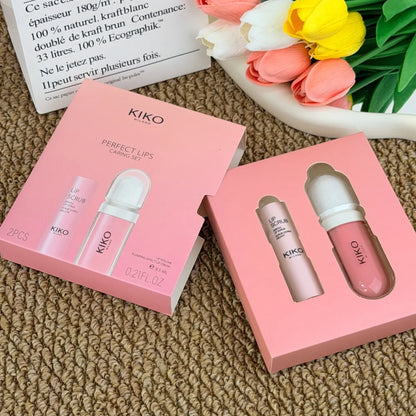 Set Duo per la Cura delle Labbra KIKO: Scrub Esfoliante e Lucidalabbra Volumizzante in Crema, Idratante, Riduce le Rughe Sottili delle Labbra, Labbra Secche e Screpolate, Confezione Regalo
