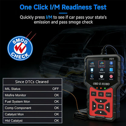 Strumento Diagnostico OBD2 V511, Dotato di Tester per Batteria, Lettore di Codici di Errore del Motore, Dati in Tempo Reale, Funzione di Consultazione DTC e Snapshot