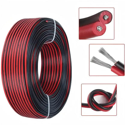 Cavo elettrico rosso nero a 2 pin Cavo per striscia LED 16-30AWG Cavo di alimentazione prolunga in rame stagnato a 2 nuclei per l'illuminazione audio