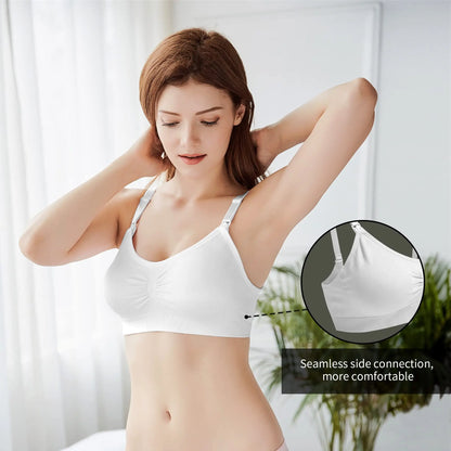 Reggiseni morbidi per l'allattamento per donne, comodi reggiseni premaman senza cuciture con clip di facile accesso, per gravidanza e post-parto