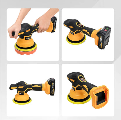 Lucidatrice Elettrica per Auto Hecus 9 Velocità, Senza Fili, con Display Digitale, Utensile Rotante per Lucidatura e Ceratura, Compatibile con Batteria Makita 18V