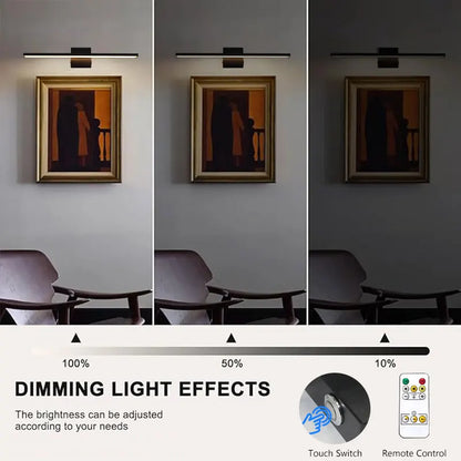 Lampada da parete ricaricabile con batteria da 6000 mAh, ideale per illuminare quadri, con interruttore dimmerabile e telecomando, lampade da parete senza fili.