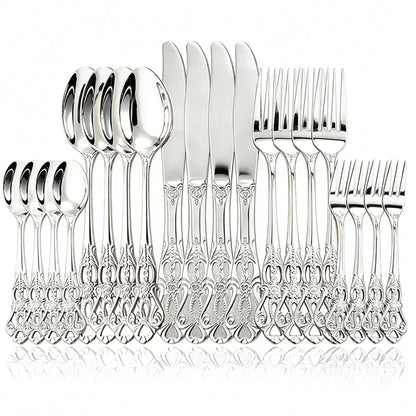 Set di posate da 20 pezzi in acciaio inossidabile color oro rosa, coltello, forchetta, cucchiaio, posate da tavola, stoviglie da cucina