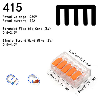 Terminali plug-in rapidi di tipo universale arancione da 10-75 pezzi, connettori per apparecchiature elettriche, terminali per connettori per cavi, 250 V/32 A