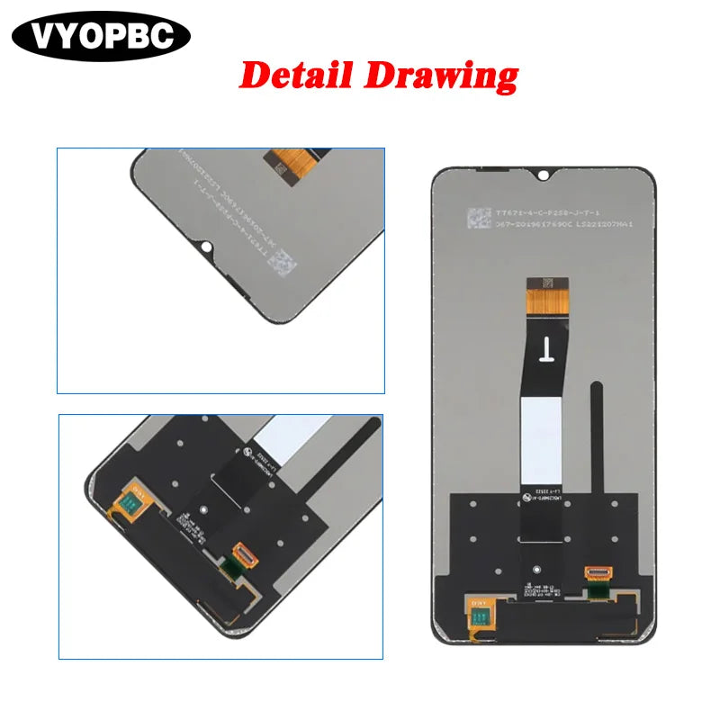 Display LCD originale per XIAOMI Redmi 12C Touch Screen con pannello telaio Digitizer 22120RN86G 22120RN86I 22126RN91Y 2212ARNC4L