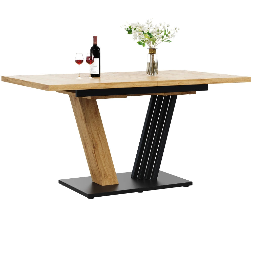 Tavolo Estraibile 120-160x80x76cm con Piano in Marmo, Tavolo da Pranzo con Piano Allungabile e Struttura a Farfalla per Cucina e Soggiorno