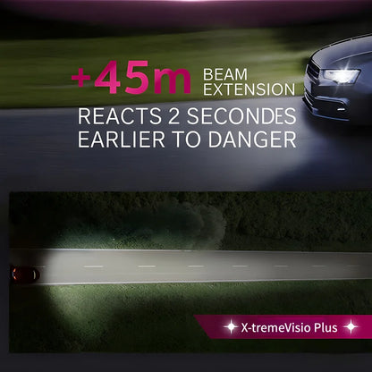 Philips H4 12V 60/55W X-tremeVisio Plus 3700K Luce Brillante Fino al 130% Più Luminosa Faro Alogeno Originale per Auto 12342XV+