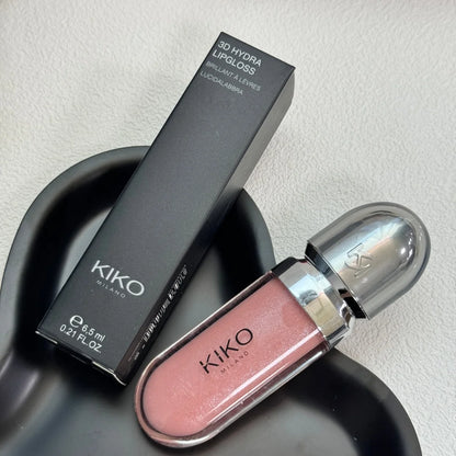 Kiko Milano Lucidalabbra 3D Hydra, smalto labbra idratante, effetto specchio con glitter, volumizzante, non appiccicoso, impermeabile, trucco labbra naturale