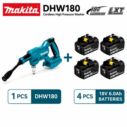Idropulitrice Portatile a Batteria Makita DHW180 18V per Auto, Moto, Giardino e Patio - Compatibile con Batterie Makita 18V - Disponibilità EU