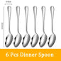 Set di posate da 24 pezzi in acciaio inossidabile, set di stoviglie, cucchiaio e forchetta, coltello, forchetta, cucchiaio da dessert, cucchiaio da tè