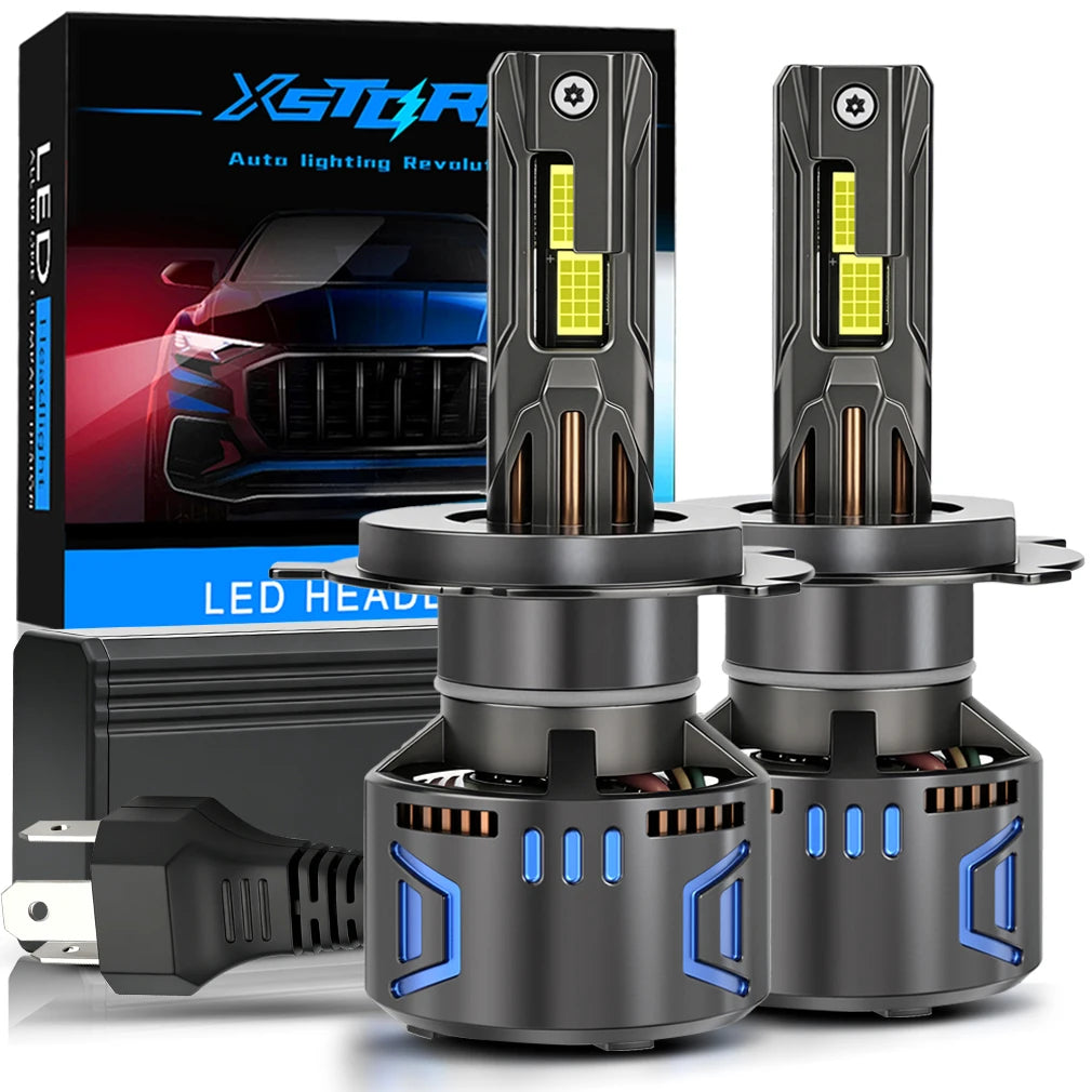 XSTORM H7 Lampadine LED per Fari H1 H4 H11 9005 9006 9012 Luci LED Canbus 80000LM 400W Fari Auto con Ventola Turbo 6000K