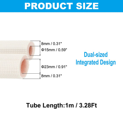 Tubo di schiuma isolante per tubi da 1/2/3 metri Tubo di schiuma per conservazione del calore Tubi per condizionatore d'aria Raccordi per mini set di linee di rame divise