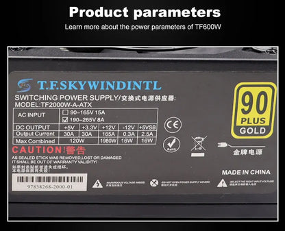 T.F.SKYWINDINTL nuovo 2000W ATX PSU alimentatore minerario supporto alimentazione PC 8 schede Display GPU 95% efficienza per BTC Bitcoin Miner