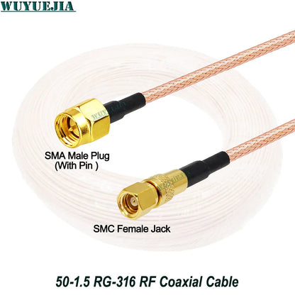 Linea di collegamento SMA a SMC Interfaccia RF SMC Spina maschio SMA a prolunga jack femmina SMC Cavo coassiale adattatore RF 50-1,5 RG-316