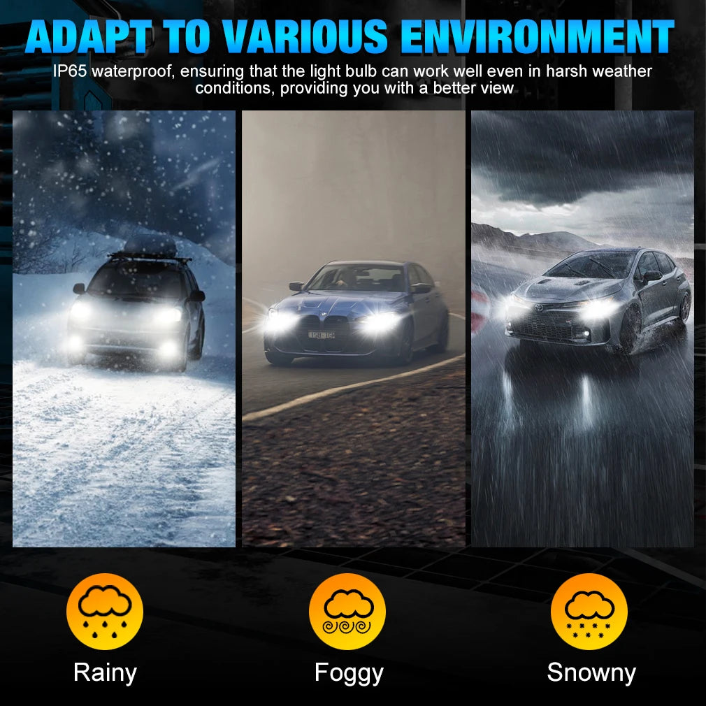 XSTORM H7 Lampadine LED 150W 60000LM Fari LED H1 Canbus Fari LED H4 Lampade Turbo per Auto 6000K 12V Automobilistiche ﻿ ﻿