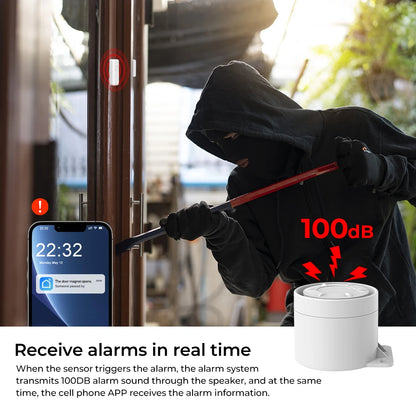 Sistema di Allarme PGST per Casa, Allarme di Sicurezza WIFI Antifurto con Sensore di Movimento per Porte, Compatibile con Tuya e Alexa