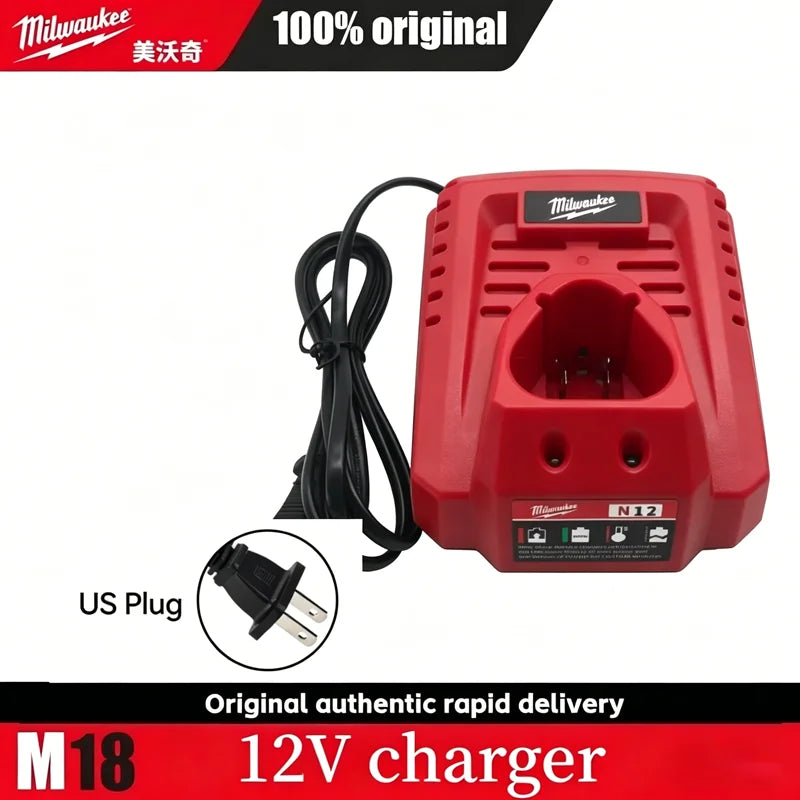 Caricabatterie multi-tensione Milwaukee M12-18FC, compatibile con M12 M18 48-11-1880, 48-11-2460, 48-59-1803, batteria Milwaukee a ricarica rapida