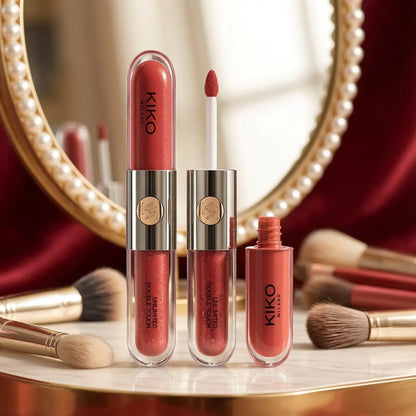 Nuovo Rossetto a Doppia Punta Kiko Milano Edizione Limitata, Lucidalabbra Trasparente Effetto Specchio, Lucidalabbra a Lunga Tenuta, Lucidalabbra Sexy e Intenso, Trucco per Labbra