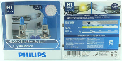 Philips H4 H7 H11 HB3 HB4 H8 H1 H3 9005 Crystal Vision Faro alogeno per auto 4300K Bianco brillante 5000K Diamond Vision Lampade automatiche