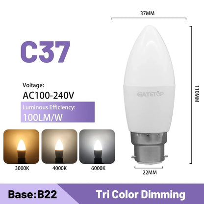 Lampadina intelligente regolabile a 3 temperature di colore CCT AC100-240V 3W 9W Lampadina LED GU10 MR16 E27 Luce spot Temperatura colore per l'illuminazione domestica