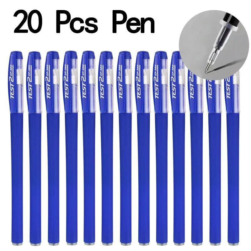20/50 pezzi Penne gel Set Nero Blu Rosso Ricarica Gel Forniture scolastiche e per ufficio Cancelleria accessori kawaii cancelleria penne carine