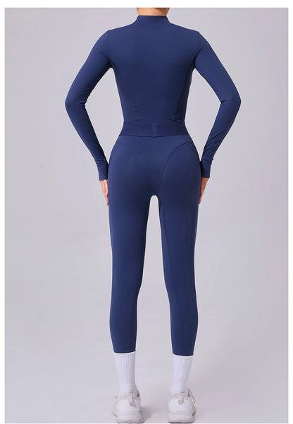 Tuta da donna Set da yoga Tuta intera Pagliaccetti femminili Abbigliamento da yoga ad asciugatura rapida Tute da allenamento Tuta sportiva a maniche lunghe
