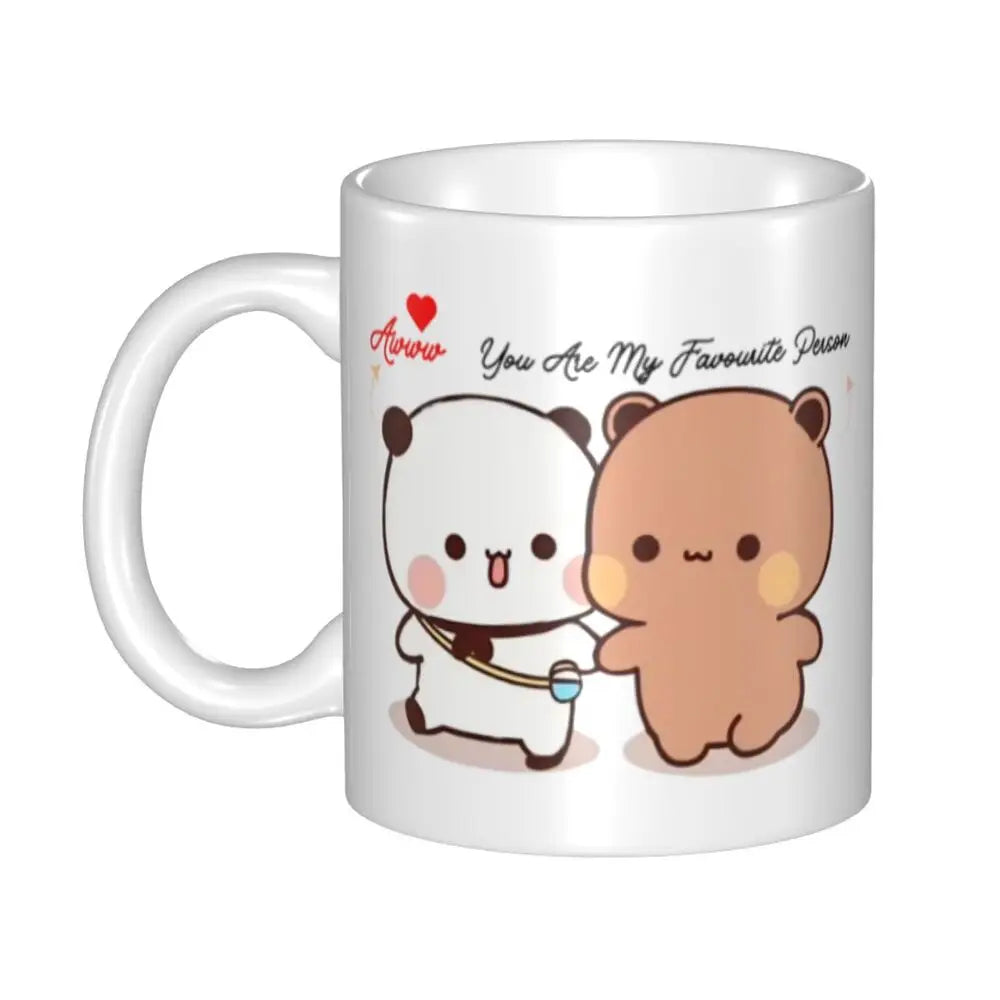 Tazze personalizzate per coppia Bubu Dudu Panda e Brownie Bear Tazza da caffè per tè al latte in ceramica fai-da-te