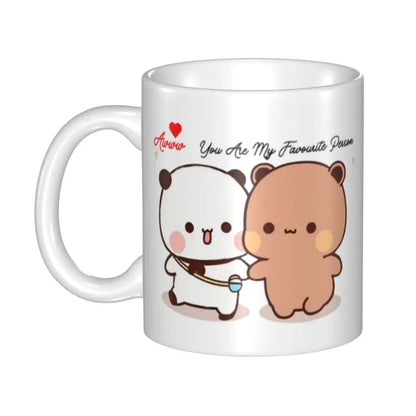 Tazze personalizzate per coppia Bubu Dudu Panda e Brownie Bear Tazza da caffè per tè al latte in ceramica fai-da-te