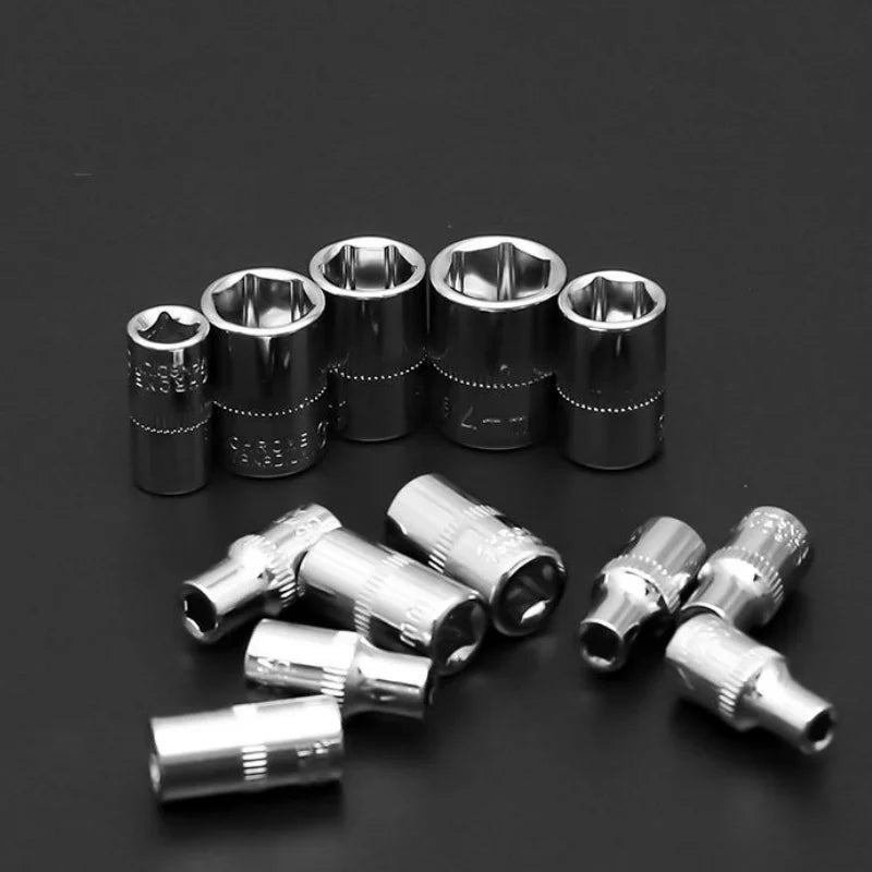 1 Set di 46 Pezzi per Riparazione Auto, Cassetta degli Attrezzi con Chiave a Cricchetto, Kit di Riparazione con Bussole per Manutenzione Auto, Kit di Ferramenta, Kit Multifunzionale per Riparazione Auto