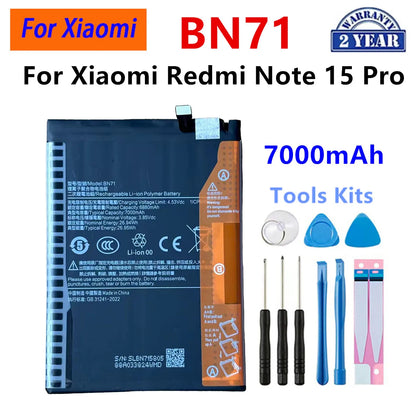 Batteria BN4A BN5W BN5Y BN6C BN71 BM68 BM5R BM5T BN5V BP59 per Xiaomi Redmi Note 7 14 15 Pro Xiaomi 13T Redmi 12 Poco X6 X7 5G