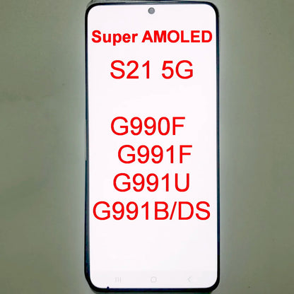 Display LCD Super AMOLED per Samsung S21 5G G990F G991F G991U G991B/DS, Schermo Touch Digitizer 6.2'' con Difetti, Ricambio Schermo