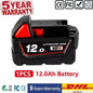 Batteria sostitutiva da 18 V 12,0 Ah, compatibile Milwaukee M18 - Batteria ricaricabile agli ioni di litio 21700 a 15 celle Modello M18 - 48-11-1815