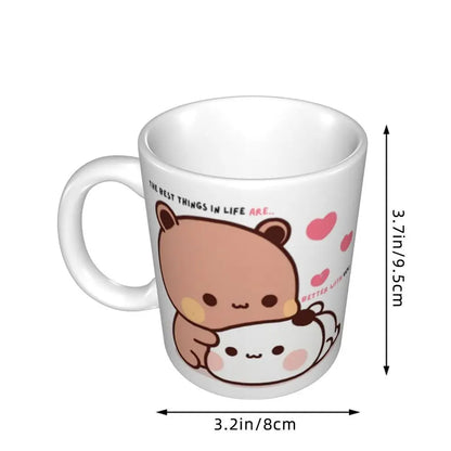 Tazze personalizzate per coppia Bubu Dudu Panda e Brownie Bear Tazza da caffè per tè al latte in ceramica fai-da-te