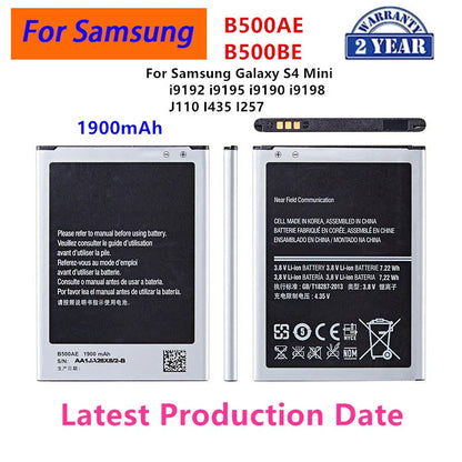 Nuovissima batteria B500AE B500BE 1900mAh per Samsung Galaxy S4 Mini i9192 i9195 i9190 i9198 J110 I435 I257 B500AE 3 Pin
