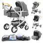 Nuovo passeggino di lusso 3 in 1 carrozzina da viaggio portatile pieghevole carrozzina alta paesaggio telaio in alluminio passeggino neonato
