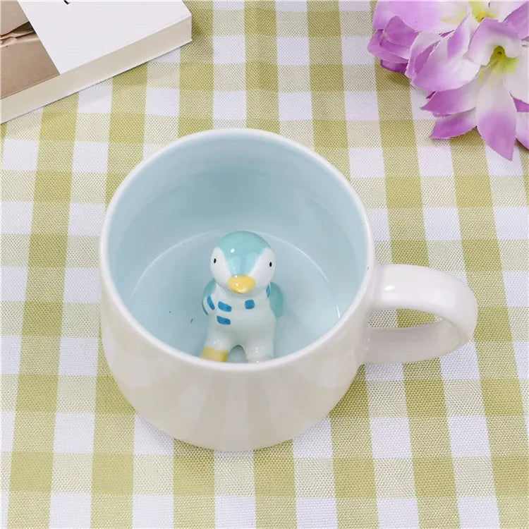 Tazze in ceramica da 400 ml Creativo simpatico cartone animato Stereo Animale Tazze da caffè al latte Coppia tazze di acqua potabile per la casa
