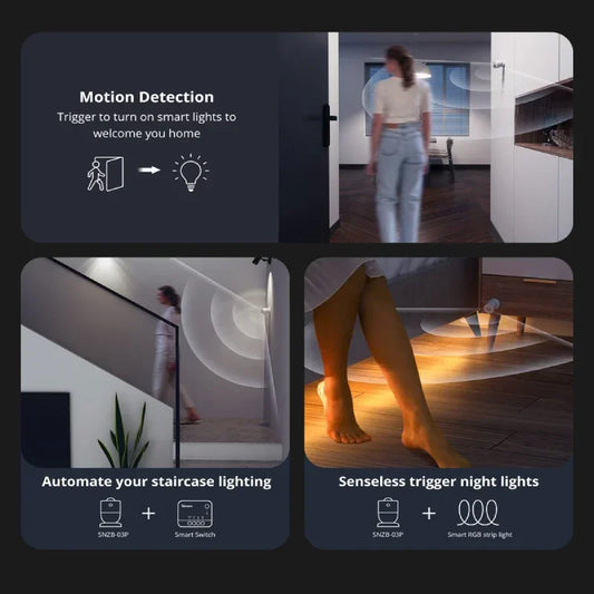 SONOFF SNZB-03P SNZB 03P Zigbee Sensore di movimento Sensore di presenza umana Rilevamento più veloce in 5 secondi Scena intelligente Assistente Google Home