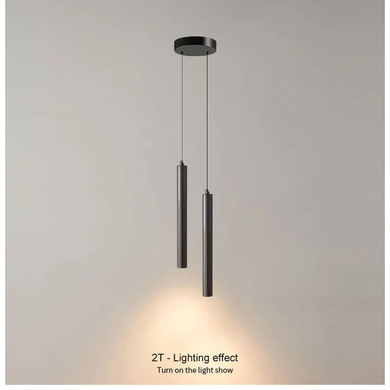 Lampade a sospensione a LED nere con cavo Decor per camera da letto TV Sfondo Lampade a sospensione sospese regolabili per sala da pranzo