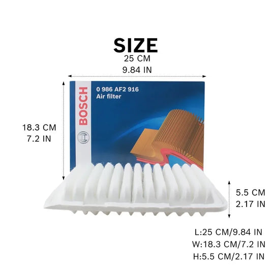 Filtro Aria Motore Auto Bosch AF2916 Adatto per Toyota Yaris Auris Verso Corolla Matrix RAV4 IV Yaris R RAV4【OE:178010D060】