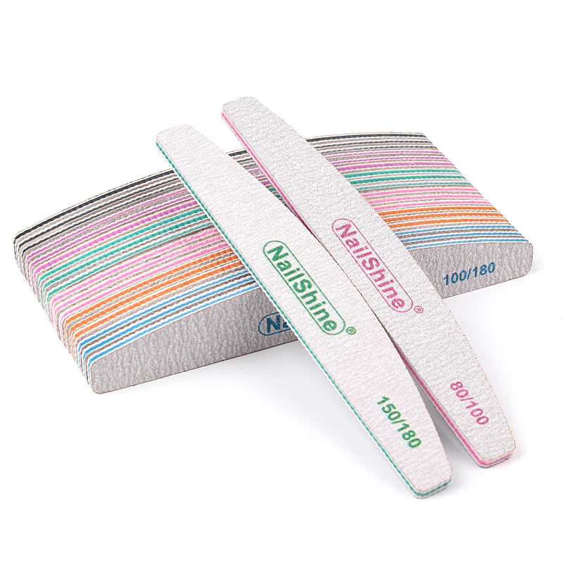 50 pz Lima per unghie in acrilico Forte carta vetrata Blocco tampone per unghie per manicure Lime a ongle 80/100/150/180/240/320 Lime per barche lavabili