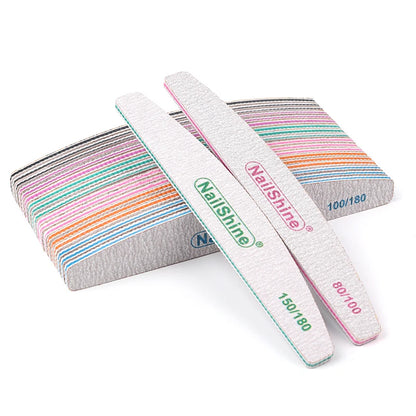50 pz Lima per unghie in acrilico Forte carta vetrata Blocco tampone per unghie per manicure Lime a ongle 80/100/150/180/240/320 Lime per barche lavabili