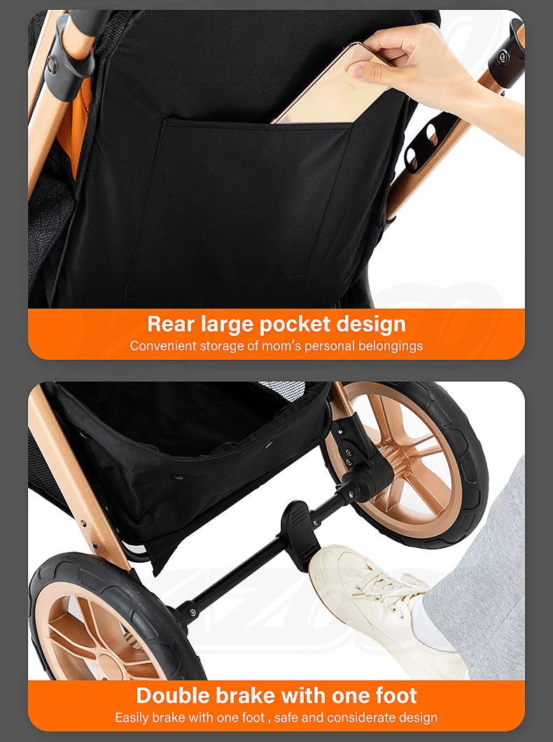 Passeggino 3 in 1 Passeggino multifunzionale Facile da viaggio pieghevole Seggiolino di sicurezza per carrozzina portatile Standard UE Spedizione gratuita