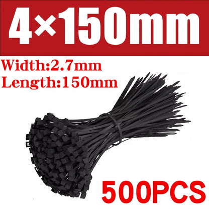 500/1000PCS fascette per cavi in Nylon di plastica fascette per cavi autobloccanti cinghie per cavi regolabili anello di fissaggio fascette per cavi per ufficio a casa