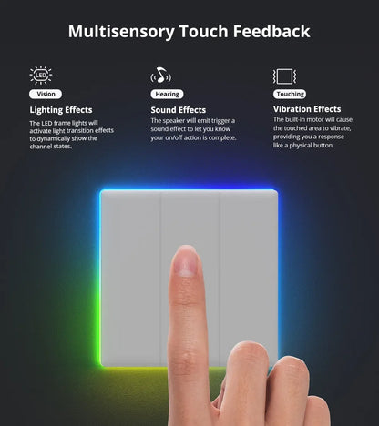 Sonoff TX Ultimate SONOFF T5 86 Interruttore da parete Sonoff Accesso completamente touch Bordo luminoso a LED Telecomando multi-sensorio tramite EWeLink