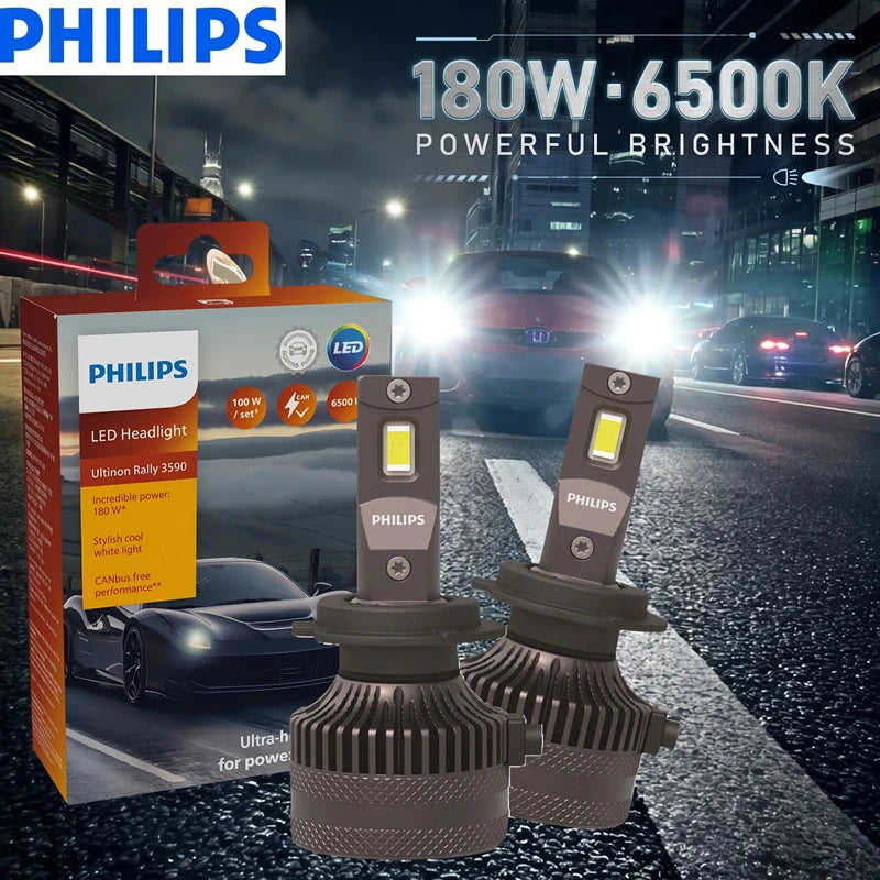 Philips Ultinon Rally 3590 H7 Lampadine per fari a LED 90W ad alta potenza H1 H4 H8 H11 9005 HB3 9006 HB4 9012 HIR2 Lampade automatiche Fendinebbia