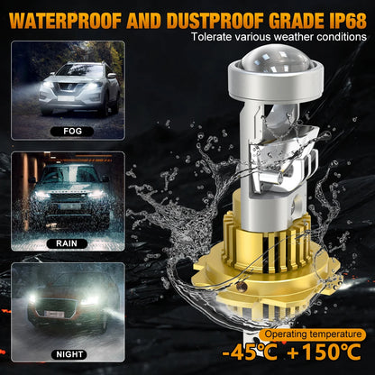 XSTORM H7 Proiettore LED Faro H11 H8 9005 9006 H4 Lente per proiettore LED Hedalights Canbus 60000LM 150W Auto Fascio alto e basso 12V